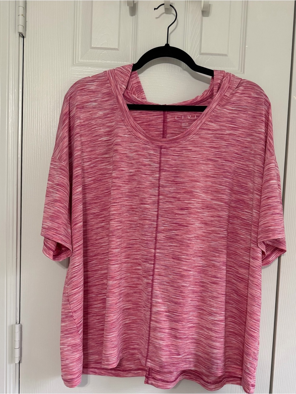 Livi Lane Bryant 22/24 Pink Space Dye Hooded Activewear Top Plus Size